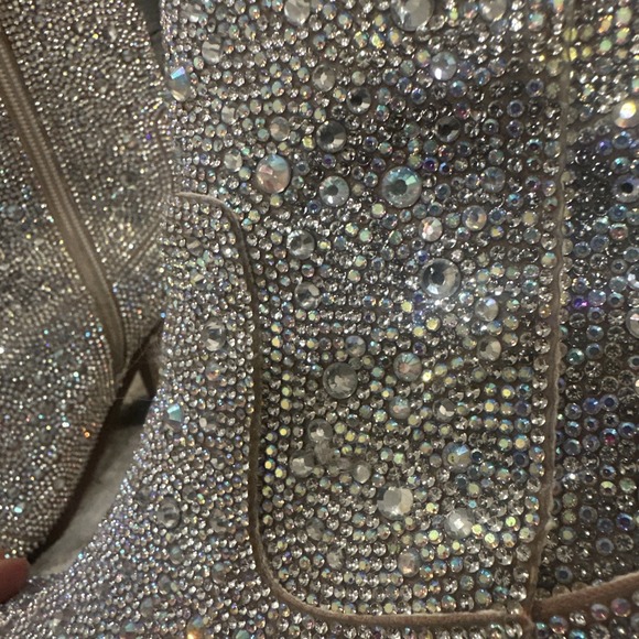 Cushionaire Sparkly Rhinetsone Western Ankle Boots Rodeo Concert Women's Size 8 - Picture 6 of 16